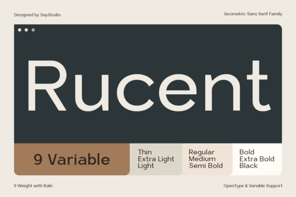 Rucent: A Modern Geometric Sans Serif for Branding